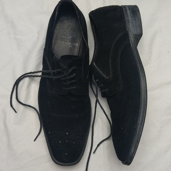 Mike Konos Black Suede Wingtips - Picture 2 of 5